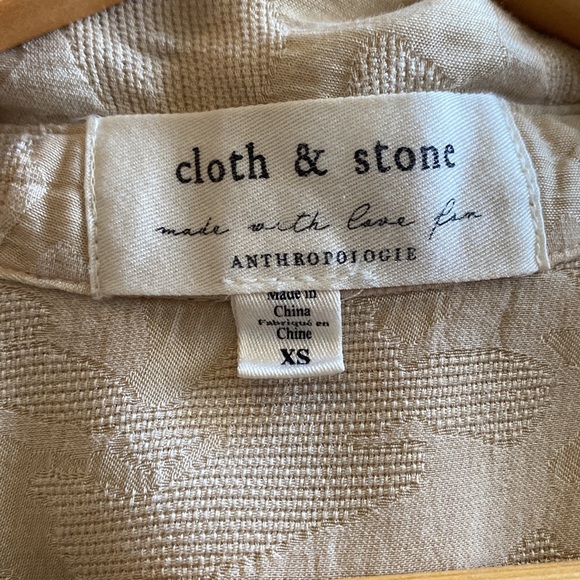 Cloth and Stone for Anthropologie Joanie Tie Front Button Down Shirt Size XS K74 - Picture 5 of 7